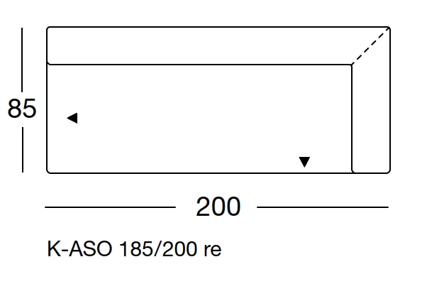 freistil Rolf Benz 185 - Anreihsofa rechts | B: 200 cm | K-ASO 185/200re