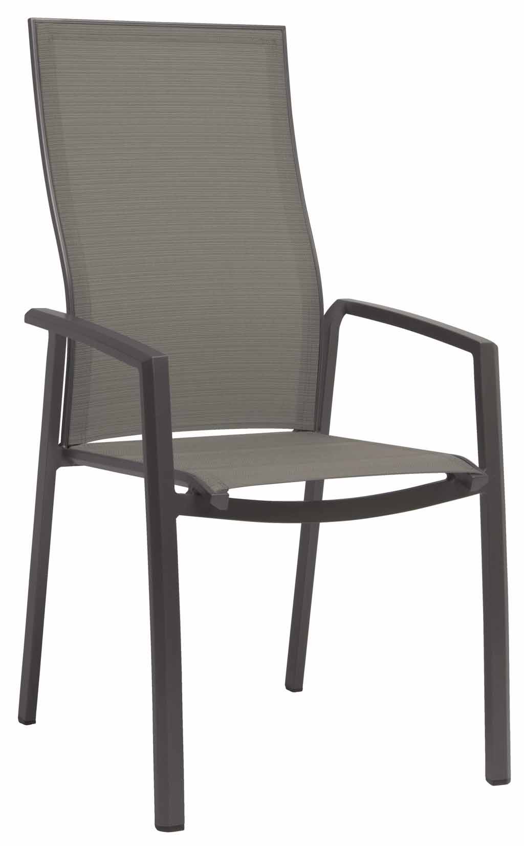 Stern. Kari | Stapelsessel | silber | Aluminium anthrazit | hohe Rückenlehne 