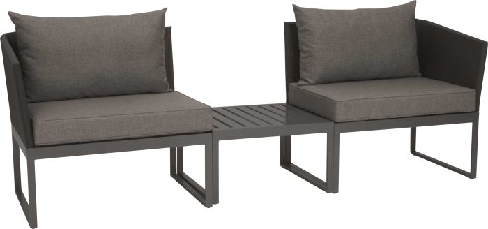 Stern. Donna | City-Lounge | graphit mit Bezug in silbergrau und Auflage schiefergrau