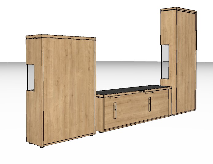 Wöstmann WM 2520 - Wohnwand | Type 0016/0116 | B: 380,7 cm | Wildeiche massiv, Keramik