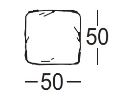 Illustration eines Kissens mit Maßangabe vor weißem Hintergrund