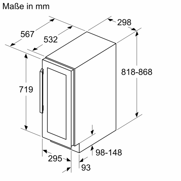 Siemens KU20WVHF0 iQ500 Weinkühlschrank mit Glastür 82 x 30 cm