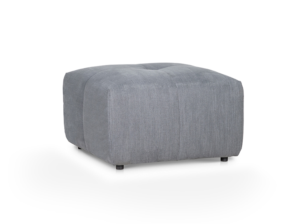 designwerk Palace - Hocker hoch Grauer Pouf mit strukturiertem Stoffbezug und minimalistischen Füßen