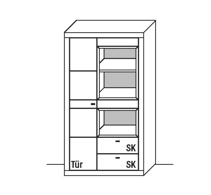 Illustration eines Schrankes vor weißem Hintergrund