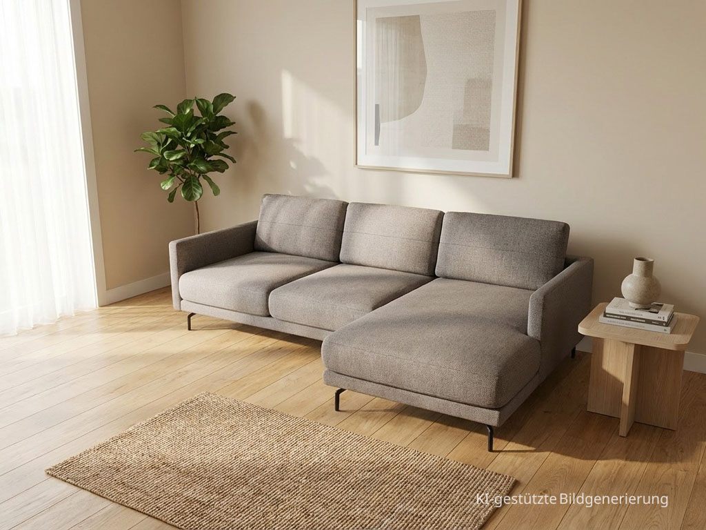 creation by Rolf Benz CR.414 - Sofagarnitur inkl. Rückenkissen | B: 280 cm | Bezug 064-30 Stoff, Victoria platingrau