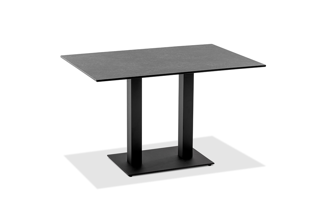 Niehoff Garden. Bistro | G500 | Tisch, rechteckig | 120 x 81 cm | Stahl anthrazit/HPL Granit