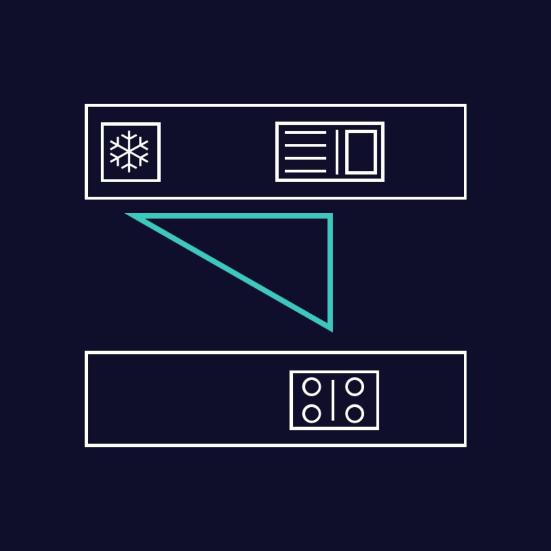 Grafik mit geometrischen Symbolen auf dunklem Hintergrund