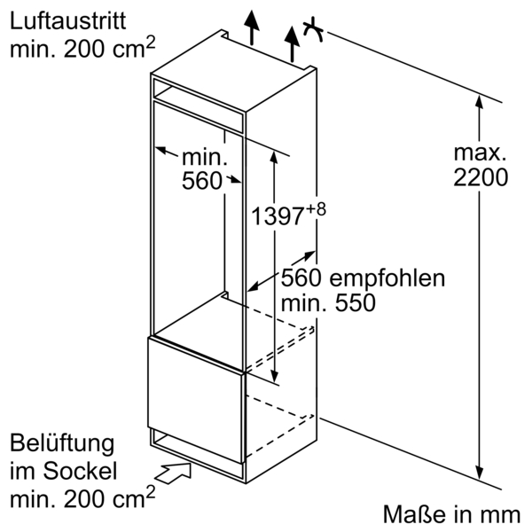 Siemens studioLine KI51FSDD0 iQ700 Einbau-Kühlschrank | 140 x 56 cm