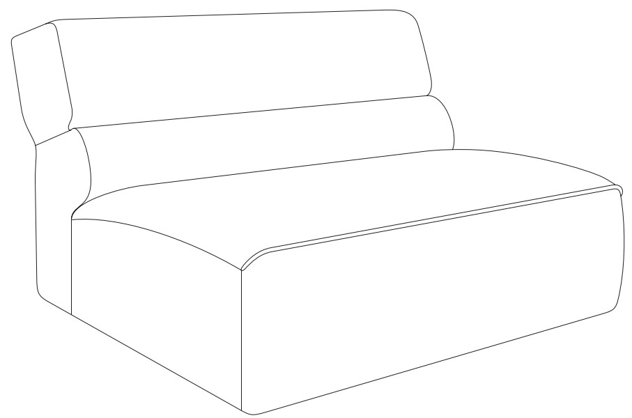 DW.V.D009119 designwerk Vola - Element 105 ohne Armteil | B: 105 cm | D009119