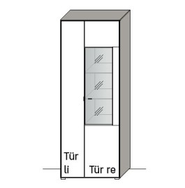 Illustration einer Vitrine vor weißem Hintergrund