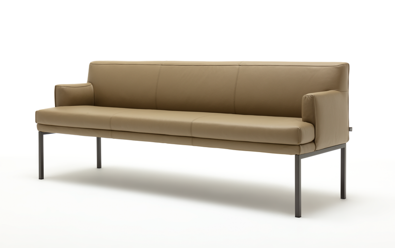 Rolf Benz 644 - Bank Polsterbank 3-Sitzer in hellbraunem Lederbezug