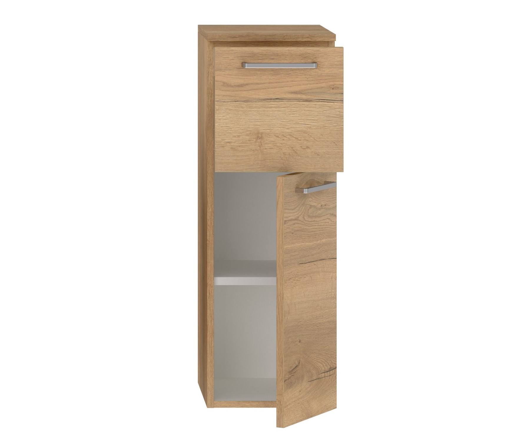 Badschrank braun mit Tür und Schublade nobilia