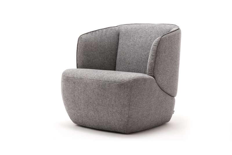 Rolf Benz 384 - Sessel (Loungesessel) | Stoff, graphitgrau 17.047 Grauer Sessel mit stilvollem Design, ideal für modernes Wohnambiente