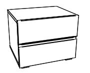 HA.5817 Hasena - Menza Nachttisch mit 2 Schubladen | B: 48 cm | Wildeiche massiv konfigurierbar