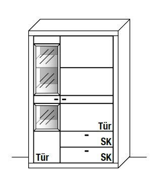 WM.A.4083 Wöstmann. Aurum | Schrank mit Tür und Schubkasten | Type 4083 / 4084 | B: 108,2 cm