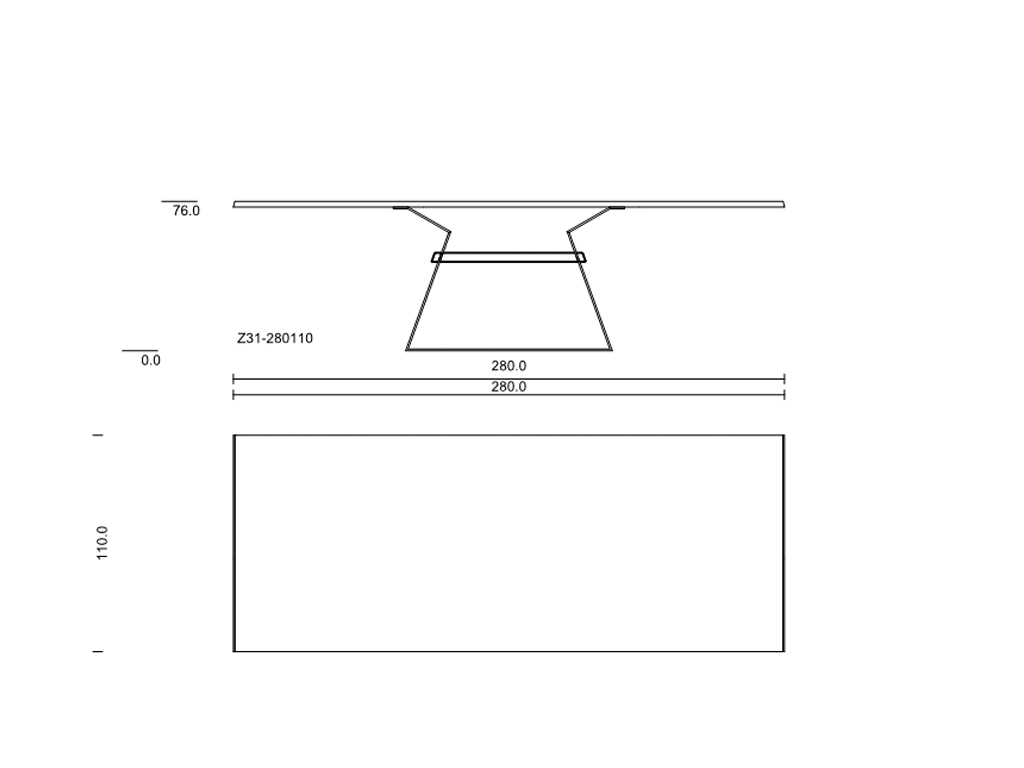 L x B 280,0 x 110,0 cm