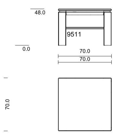 Wöstmann. Soleo 3000 | Beistelltisch | Type 9511/9521 | B: 70,0 cm