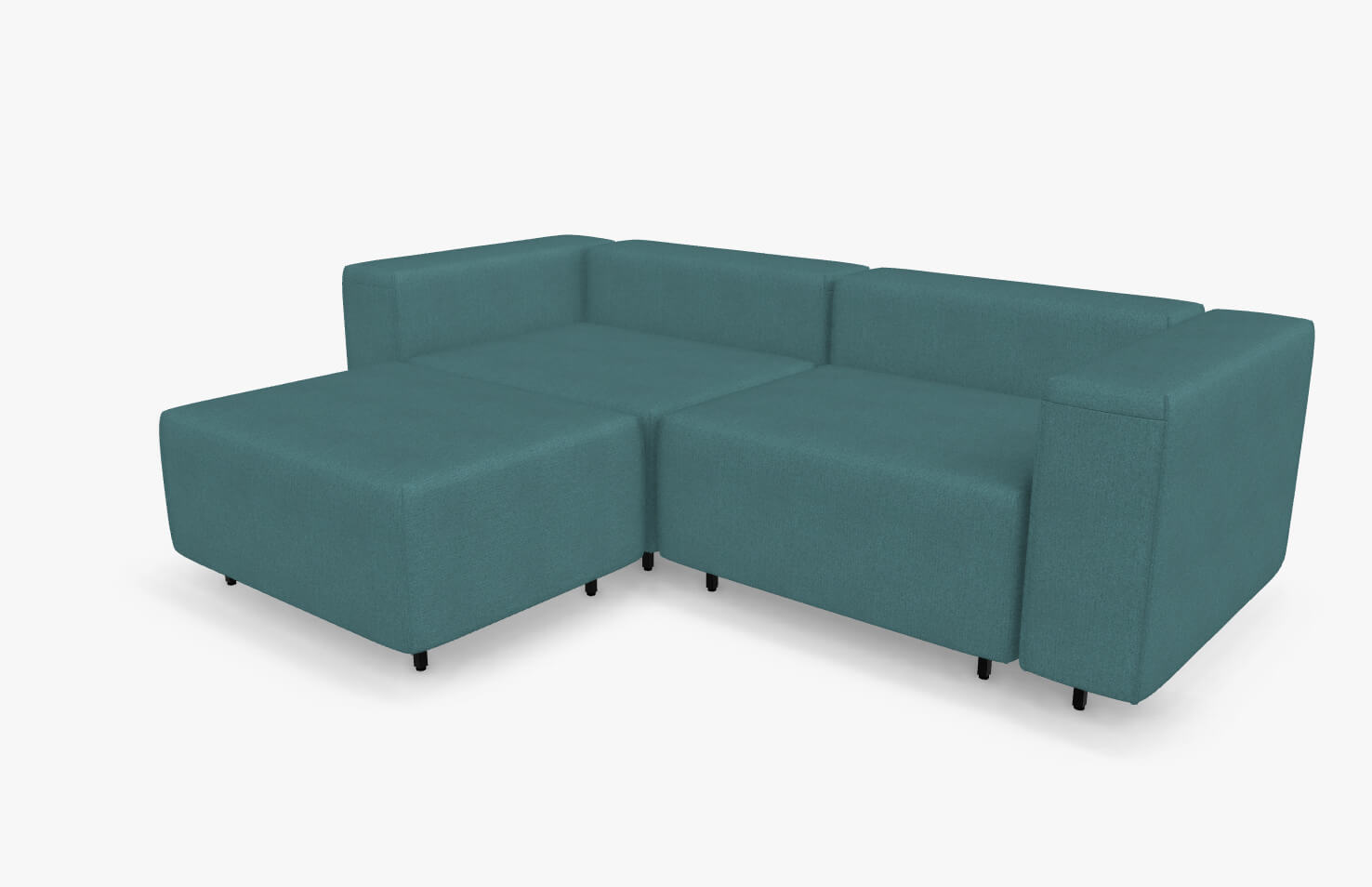 freistil Rolf Benz 122 ECHT - modulares Sofa (Bundle 3) | 4405 blaugrau | 7-teilige Polstergarnitur Stylisches türkises Ecksofa mit umwandelbarem Design und gepolsterten Armlehnen