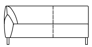 Illustration eines Sofaelements vor weißem Hintergrund freistil Rolf Benz 132