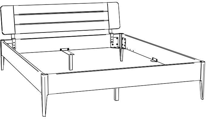 HA.5110.5565.5445 Hasena -  Lounge Bett Busseto | Holzkopfteil Kulm | Holzfuß Pile | versch. Größen & Farben konfigurierbar