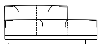 Illustration eines Sofaelements vor weißem Hintergrund freistil Rolf Benz 136