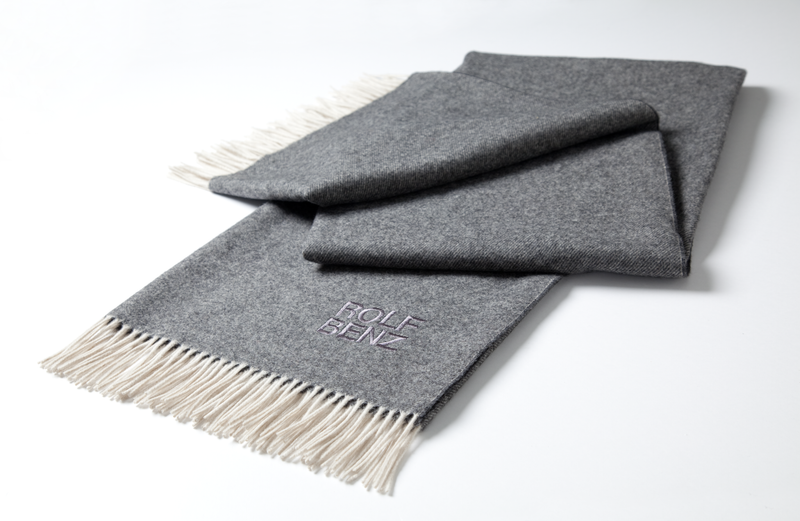 Rolf Benz 952 - Plaid (grau,glas) | superfeine Lammwolle | 130 x 185 cm hellgraues Plaid von Rolf Benz
