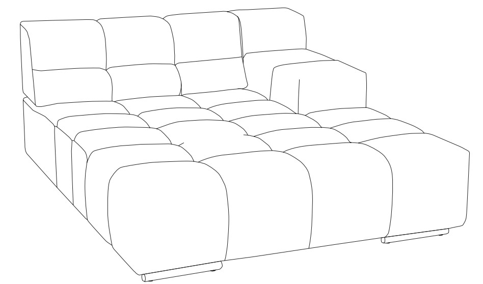 DW.T.D021121/D021122 Designwerk Temple - Recamiere Armteil links | B: 144 cm | ohne Funktion | D021121/D021122