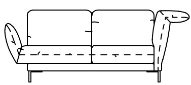 Illustration eines Sofaelements vor weißem Hintergrund freistil Rolf Benz 140