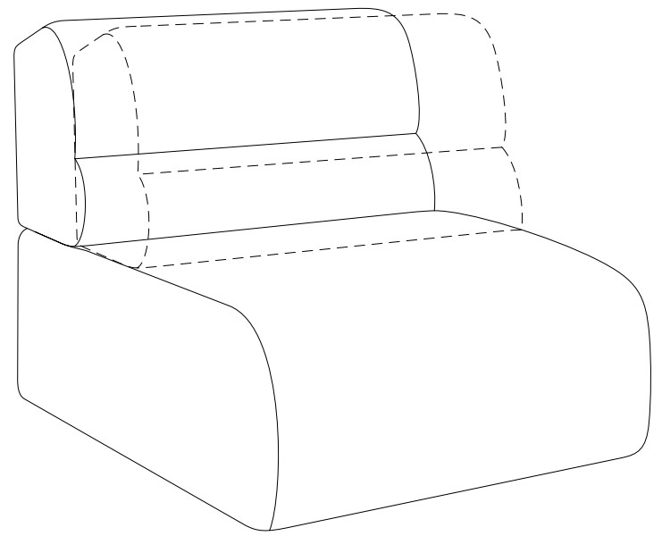 DW.C.D081110 designwerk Colosseo - Element 70 ohne Armteil | B: 72 cm | mit Rückenverstellung | D081110