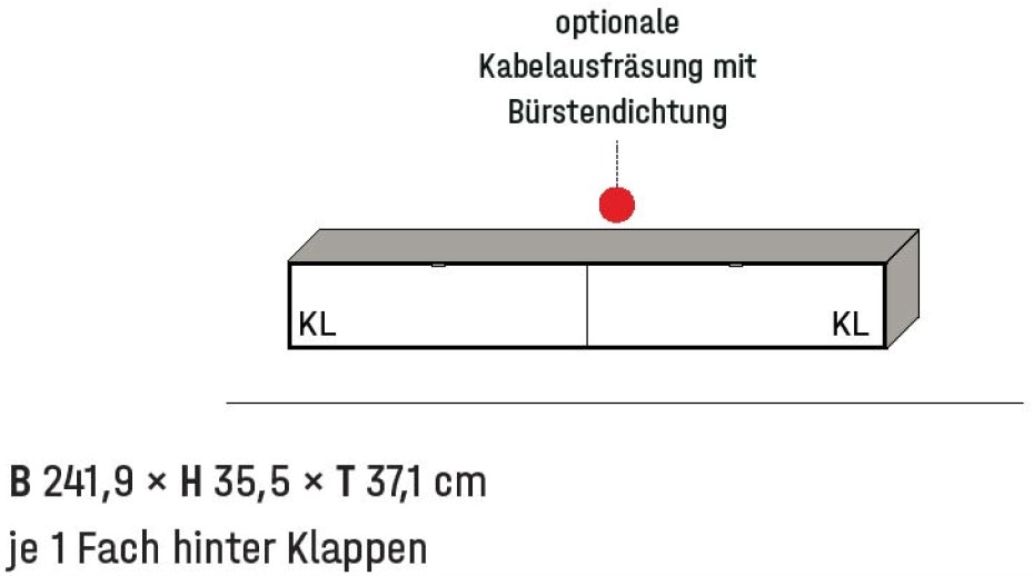 Illustration eines Hängeelements mit Bezeichnung vor weißem Hintergrund