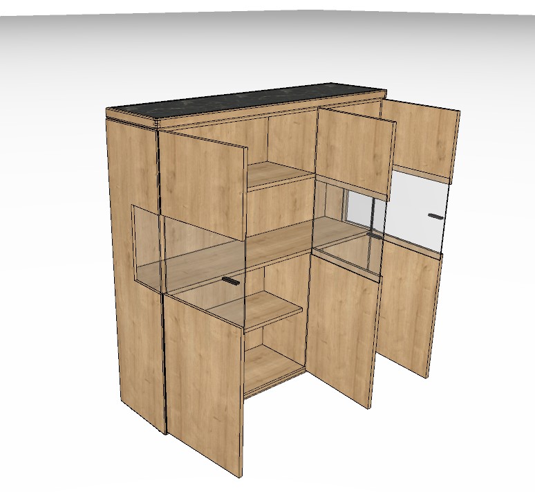Wöstmann WM 2520 - Highboard | Type 4333 | B: 136,9 cm | Wildeiche massiv, Keramik
