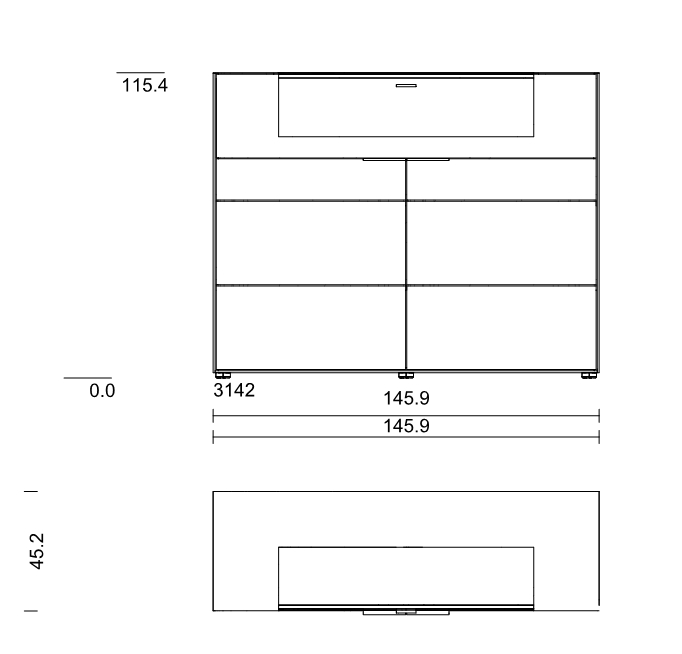 Wöstmann. WM 2140 | Highboard | B: 145,9 cm | Type 3142