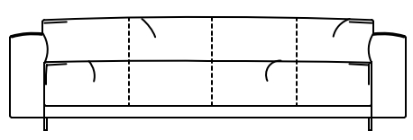 Illustration eines Sofaelements vor weißem Hintergrund freistil Rolf Benz 136