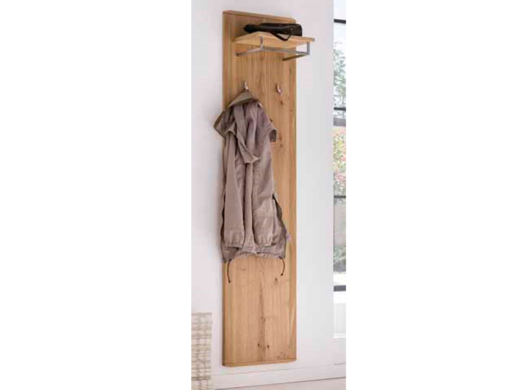 Bienenmühle Novum- Garderobenpaneel mit Hutboden und Garderobenstange | B 40 cm | Kernbuche oder Wildeiche furniert