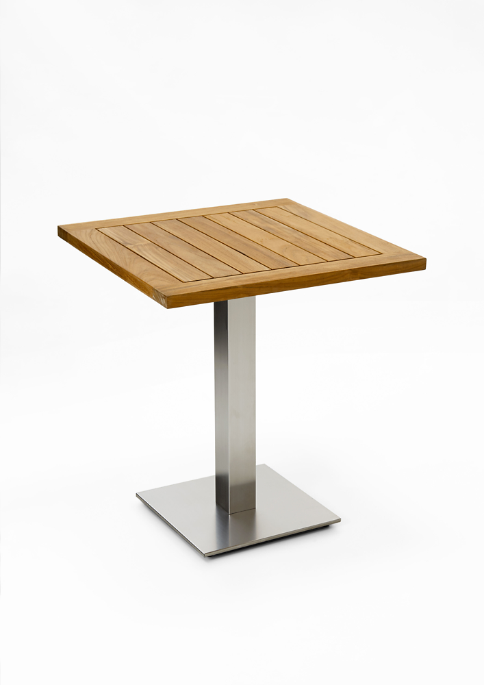 Niehoff Garden. Bistro | G513 | Tisch, quadratisch | 81 x 81 cm | Edelstahl /Teak geölt
