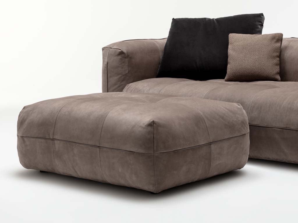 Rolf Benz 542 MOYO - Polsterbank Leder Hocker in hellem braun passend zu Rolf Benz Moyo