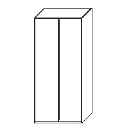 Illustration eines zweitürigen Schrankes vor weißem Hintergrund