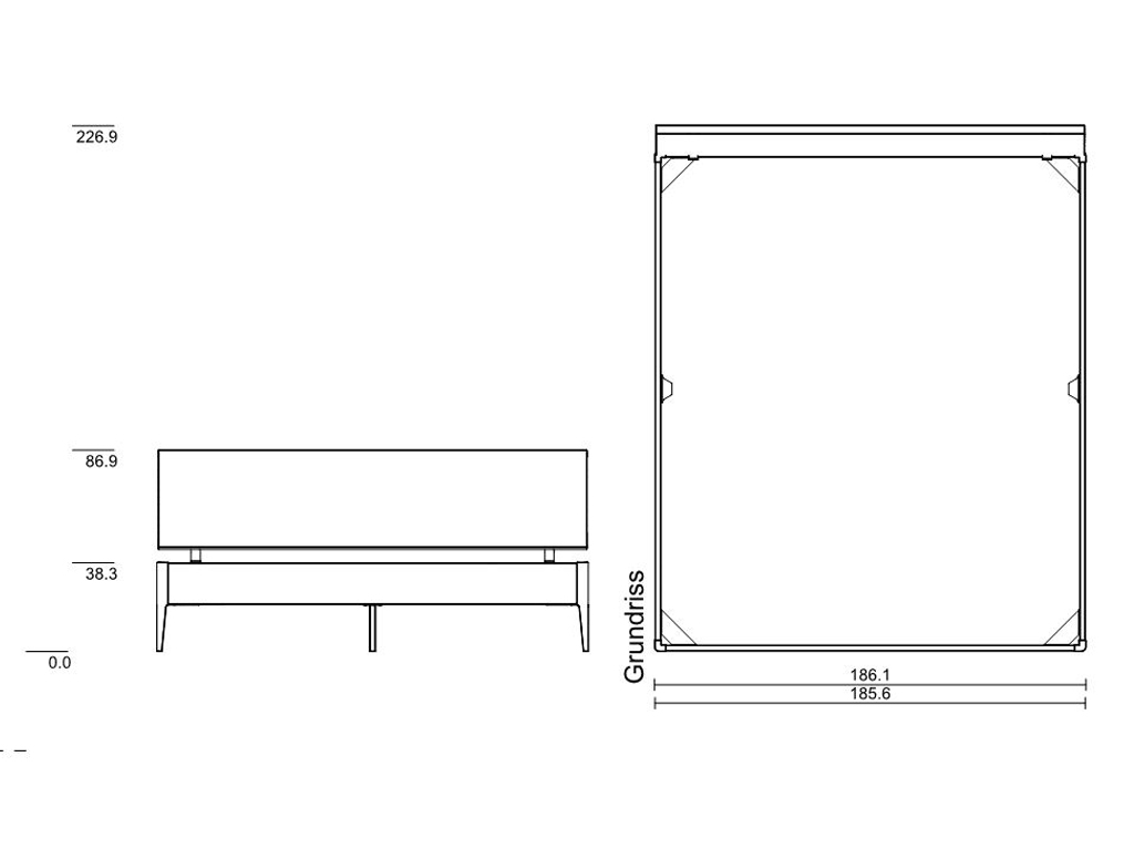 180 x 210 cm
