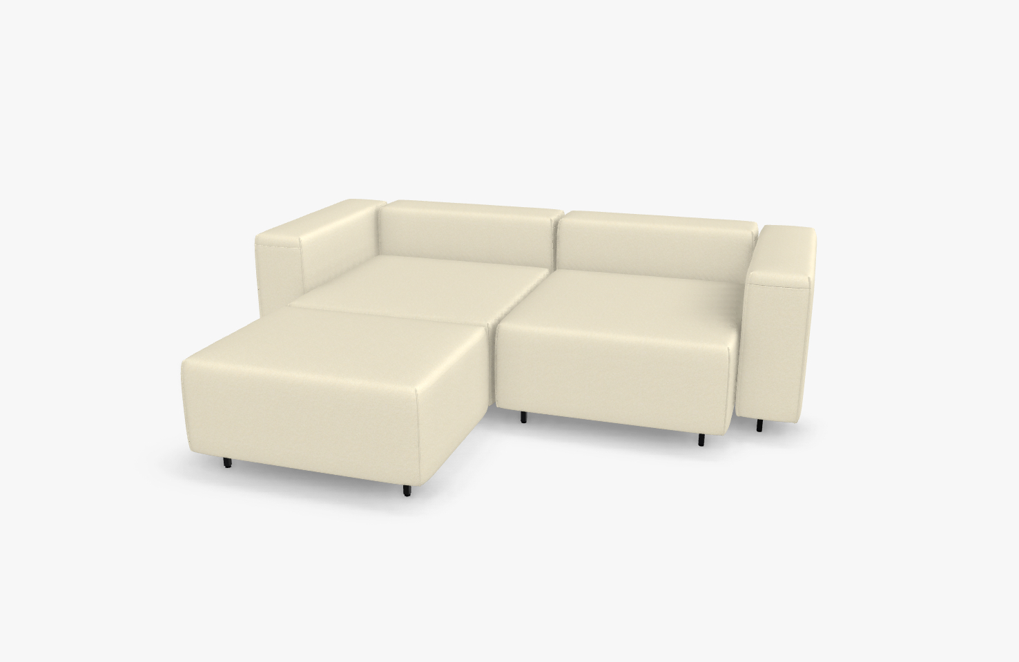 freistil Rolf Benz 122 ECHT - Bundle 6 | Sofaelemente (7-teilig) | Polstergarnitur Modernes beiges Ecksofa mit klaren Linien auf weißem Hintergrund
