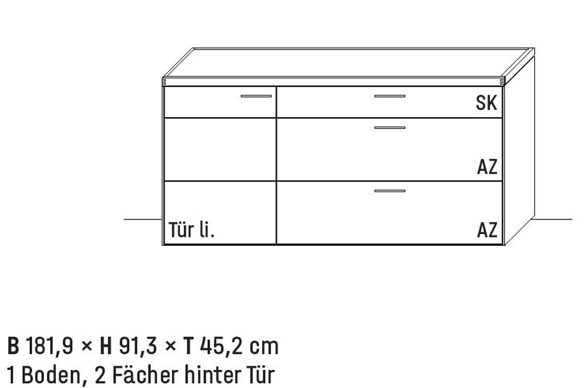 Wöstmann WM 2520 - Sideboard | Type 2863/2864 | B: 181,9 cm | Wildeiche massiv