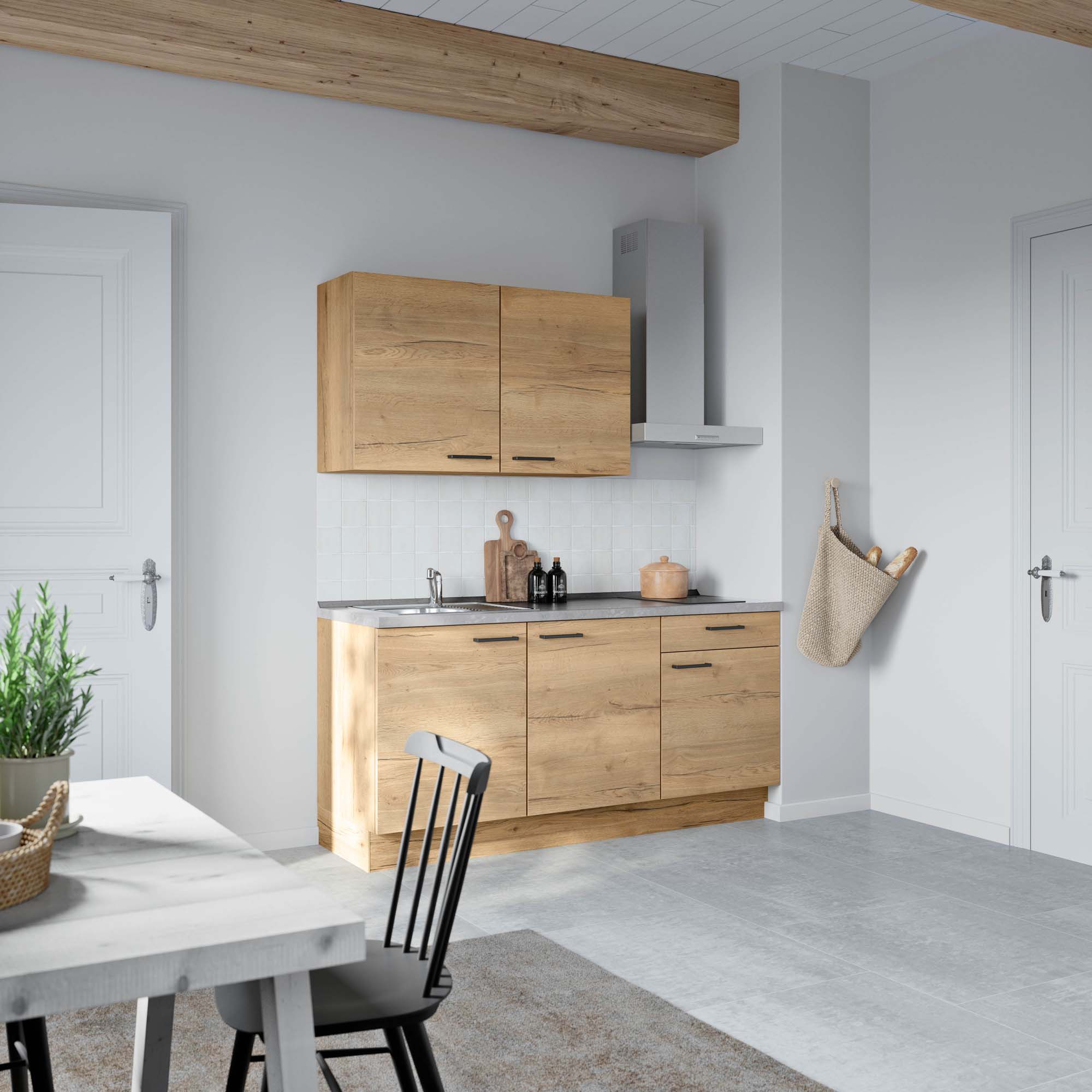 nobilia - Küchenzeile Structura Low-Line (L1) | B 180 cm | Eiche Sierra Nachbildung