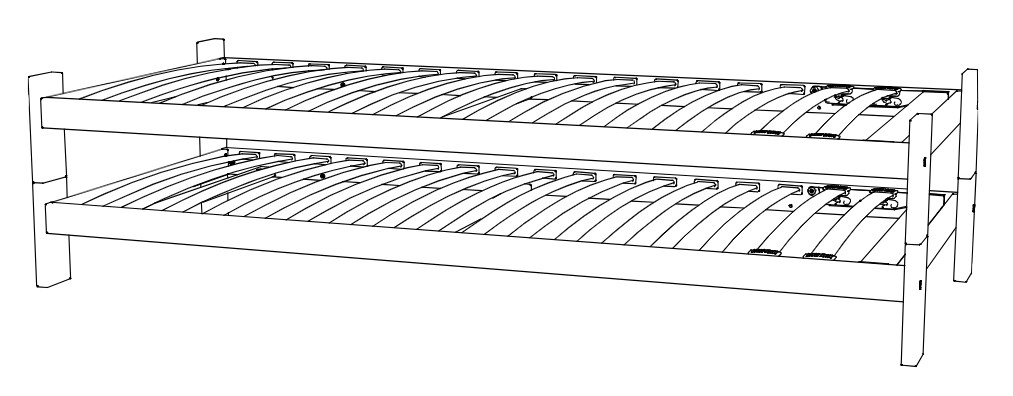 HA.G.7213.212 Hasena - Kids & Guests Bett Amici | Stapelbett | Holzrahmen | 90 (180) x 200 cm