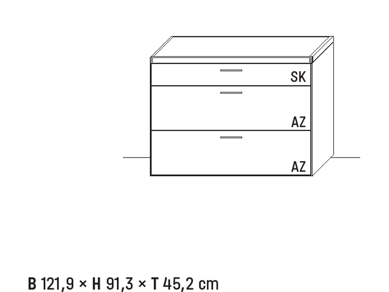 Wöstmann WM 2520 - Sideboard |  Type 2262 | B: 121,9  cm | Wildeiche massiv