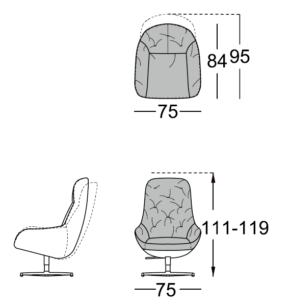 Rolf Benz. 586 MEG soft | Hochlehnsessel | zweifarbig