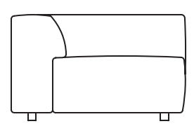 Illustration eines Sofaelements vor weißem Hintergrund freistil Rolf Benz 187