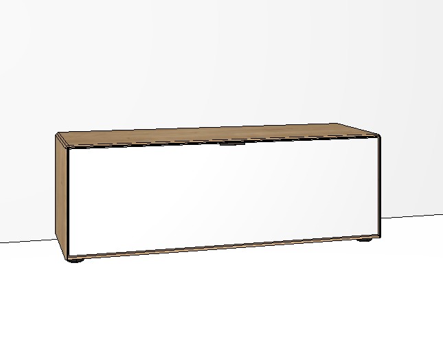 weiß braunes Lowboard vor weißem Hintergrund