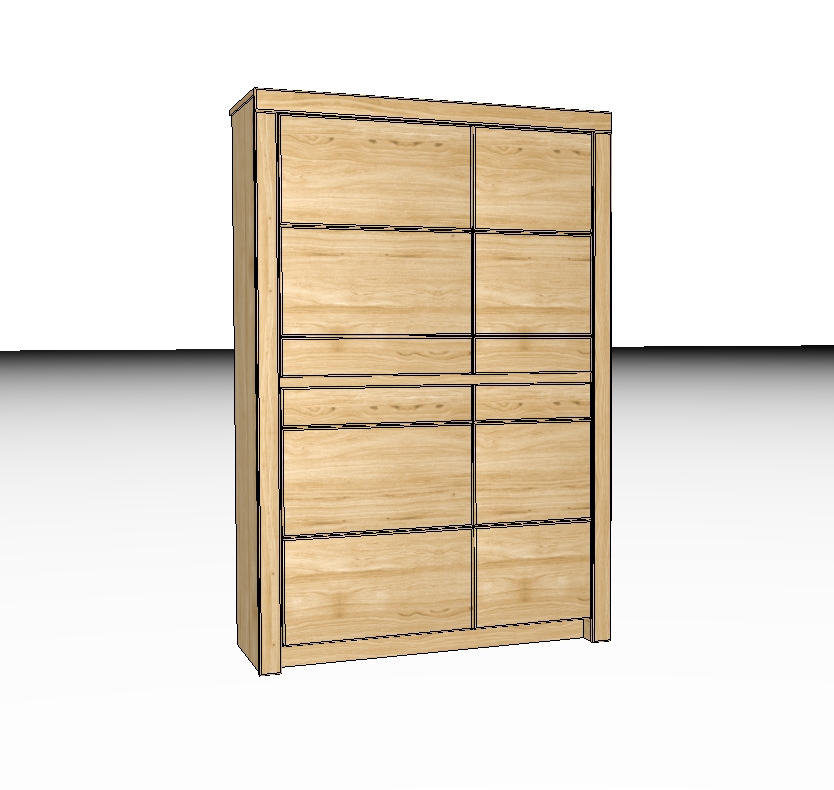 Wöstmann Soleo 3000 - Schrank | Type 4153/4154 | B: 112,3 cm | konfigurierbar Moderner Kleiderschrank aus Holz, zwei große Türen und sechs Schubladen, ideal für Schlafzimmeraufbewahrung