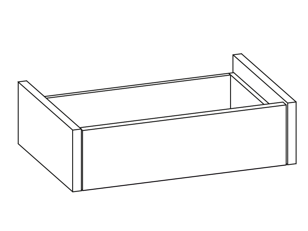 1 Innenschublade links (Buche schwarz)