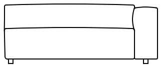 Illustration eines Sofaelements vor weißem Hintergrund freistil Rolf Benz 187