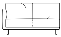 Illustration eines Sofaelements vor weißem Hintergrund freistil Rolf Benz 133